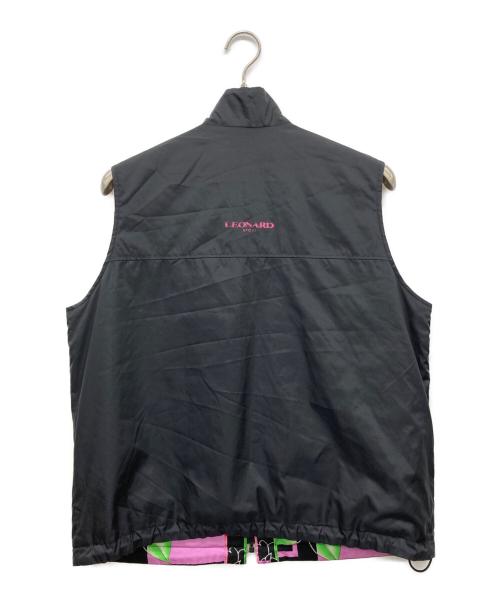 LEONARD SPORT（レオナール スポーツ）LEONARD SPORT (レオナール スポーツ) 花柄中綿リバーシブルベスト ブラック サイズ:LLの古着・服飾アイテム