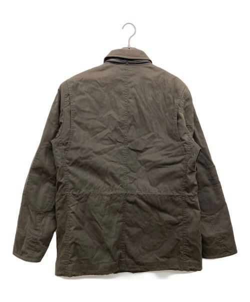 ERMENEGILDO ZEGNA（エルメネジルド・ゼニア）ERMENEGILDO ZEGNA (エルメネジルド・ゼニア) オイルドコットンレザージャケット カーキ サイズ:52の古着・服飾アイテム