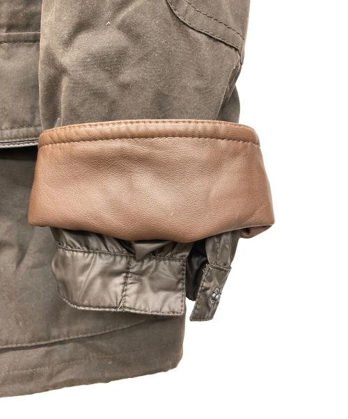 ERMENEGILDO ZEGNA（エルメネジルド・ゼニア）ERMENEGILDO ZEGNA (エルメネジルド・ゼニア) オイルドコットンレザージャケット カーキ サイズ:52の古着・服飾アイテム