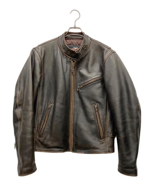 HARLEY-DAVIDSON（ハーレーダビッドソン）HARLEY-DAVIDSON (ハーレーダビッドソン) シングルライダースジャケット ブラウン サイズ:Ｍの古着・服飾アイテム