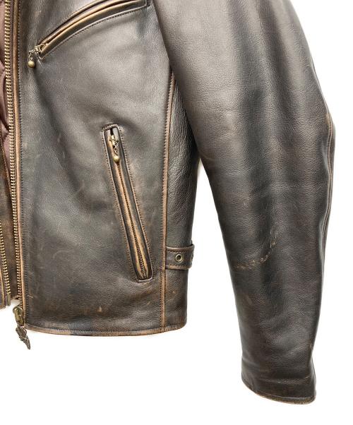 HARLEY-DAVIDSON（ハーレーダビッドソン）HARLEY-DAVIDSON (ハーレーダビッドソン) シングルライダースジャケット ブラウン サイズ:Ｍの古着・服飾アイテム