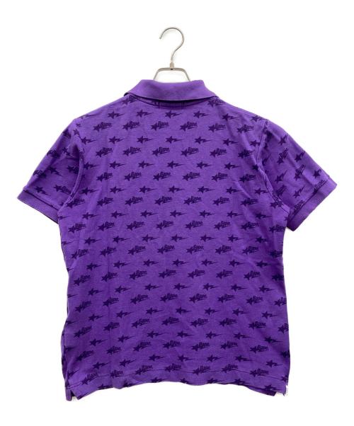 A BATHING APE（アベイシングエイプ）A BATHING APE (アベイシングエイプ) ベイプスター総柄ポロシャツ パープル サイズ:Mの古着・服飾アイテム