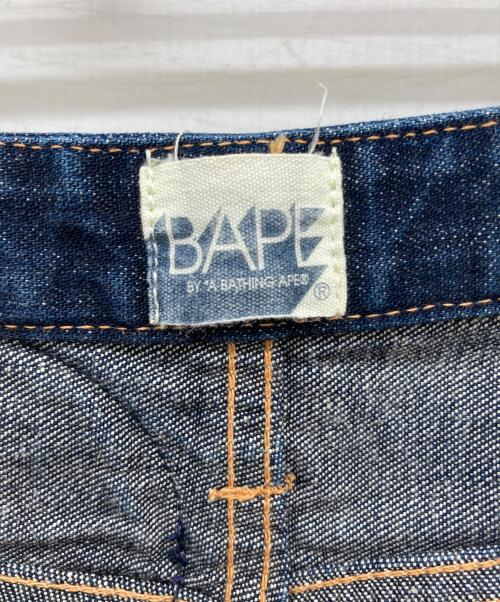 A BATHING APE（アベイシングエイプ）A BATHING APE (アベイシングエイプ) ベイプヘッドデニムパンツ インディゴ サイズ:Sの古着・服飾アイテム