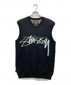 stussyステューシー）の古着「Smooth Stock Knit Vest」｜ブラック