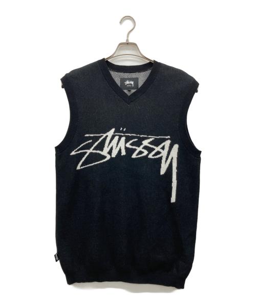 stussy（ステューシー）stussy (ステューシー) Smooth Stock Knit Vest ブラック サイズ:Sの古着・服飾アイテム