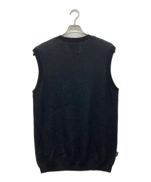 stussy（ステューシー）stussy (ステューシー) Smooth Stock Knit Vest ブラック サイズ:Sの古着・服飾アイテム
