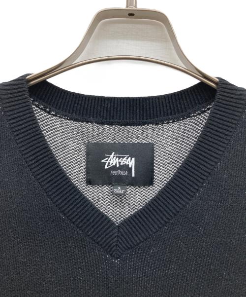 stussy（ステューシー）stussy (ステューシー) Smooth Stock Knit Vest ブラック サイズ:Sの古着・服飾アイテム
