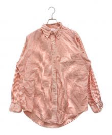 BROOKS BROTHERS（ブルックスブラザーズ）の古着「ストライプボタンダウンシャツ MAKERS」｜レッド