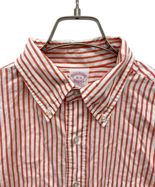 BROOKS BROTHERS（ブルックスブラザーズ）BROOKS BROTHERS (ブルックスブラザーズ) ストライプボタンダウンシャツ MAKERS レッド サイズ:16-Rの古着・服飾アイテム
