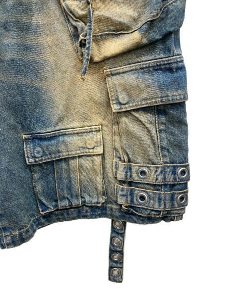BREATH（ブレス）BREATH (ブレス) DAMAGE CARGO BIG SHORTS インディゴ サイズ:Lの古着・服飾アイテム