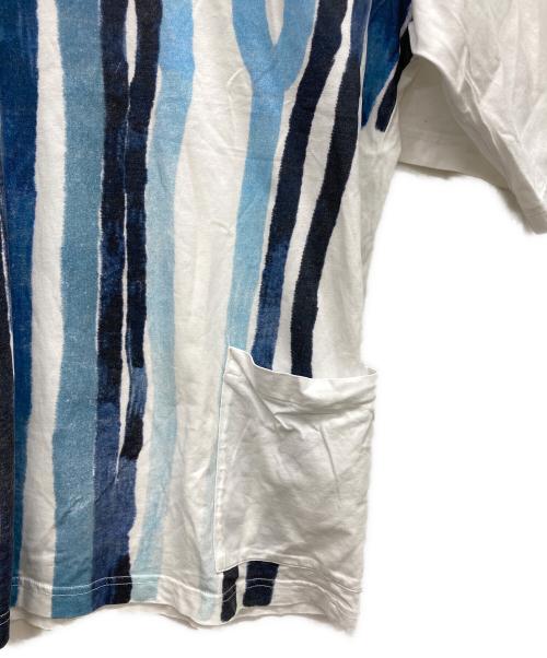 MARNI（マルニ）MARNI (マルニ) ドリッピングロゴTシャツ ホワイト×ブルー サイズ:48の古着・服飾アイテム