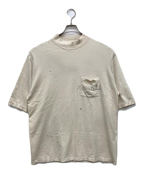 Maison Margiela（メゾンマルジェラ）Maison Margiela (メゾンマルジェラ) デストロイ加工モックネックTシャツ アイボリー サイズ:Ｌの古着・服飾アイテム