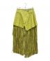 MAISON SPECIAL（メゾンスペシャル）の古着「Vegan Leather Fringe Wrap Skirt」｜黄緑