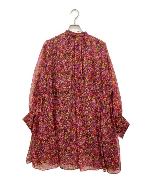 BALLSEY（ボールジィ）BALLSEY (ボールジィ) フローラルプリント ギャザーミニワンピース ピンク サイズ:36の古着・服飾アイテム