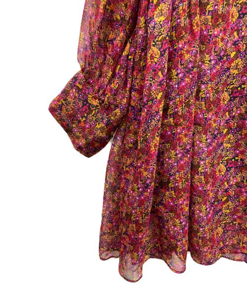 BALLSEY（ボールジィ）BALLSEY (ボールジィ) フローラルプリント ギャザーミニワンピース ピンク サイズ:36の古着・服飾アイテム