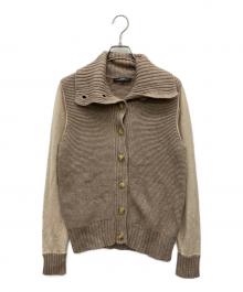 MaxMara（マックスマーラ）の古着「コットンカシミヤシルク混切替カーディガン」｜ブラウン