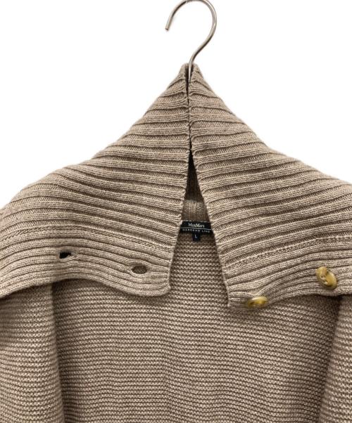 MaxMara（マックスマーラ）MaxMara (マックスマーラ) コットンカシミヤシルク混切替カーディガン ブラウン サイズ:Lの古着・服飾アイテム
