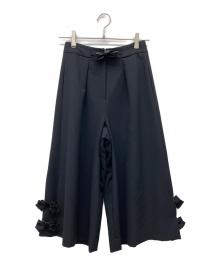M'S GRACY（エムズグレイシー）の古着「リボン付きクロップド丈スラックス」｜ブラック