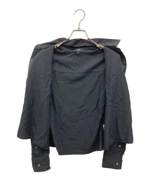 theory（セオリー）theory (セオリー) ウォッシャブル ロングスリーブシャツ ブラック サイズ:Sの古着・服飾アイテム