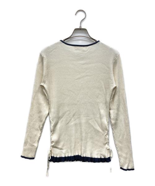 BALLSEY（ボールジィ）BALLSEY (ボールジィ) シルクコットンリブ サイドレースアッププルオーバー ベージュ サイズ:Sの古着・服飾アイテム