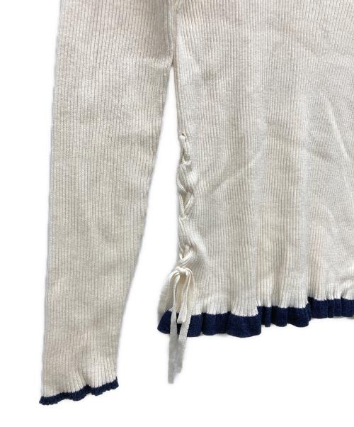 BALLSEY（ボールジィ）BALLSEY (ボールジィ) シルクコットンリブ サイドレースアッププルオーバー ベージュ サイズ:Sの古着・服飾アイテム