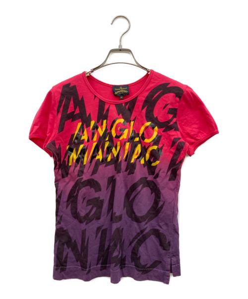 Vivienne Westwood ANGLOMANIA（ヴィヴィアンウエストウッドアングロマニア）VIVIENNE WESTWOOD ANGLOMANIA (ヴィヴィアンウエストウッドアングロマニア) 半袖カットソー ピンク×パープル サイズ:Mの古着・服飾アイテム
