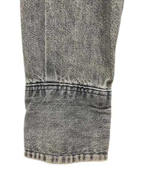 Wrangler（ラングラー）Wrangler (ラングラー) 先染めブラックデニムウエスタンシャツ ライトグレー サイズ:X-LONGの古着・服飾アイテム