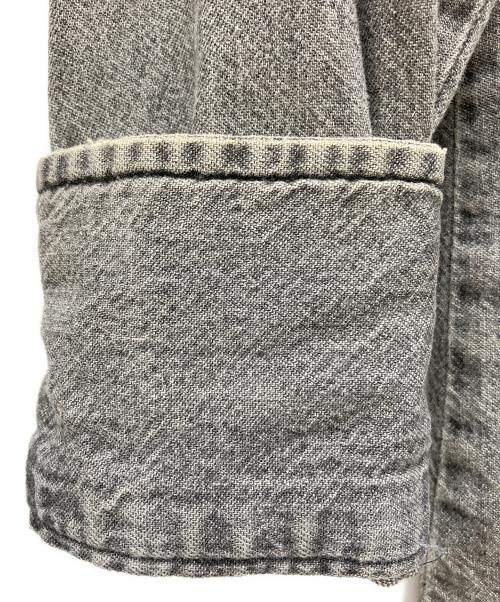 Wrangler（ラングラー）Wrangler (ラングラー) 先染めブラックデニムウエスタンシャツ ライトグレー サイズ:X-LONGの古着・服飾アイテム