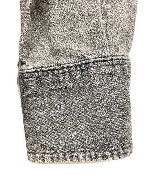Wrangler（ラングラー）Wrangler (ラングラー) 先染めブラックデニムウエスタンシャツ ライトグレー サイズ:X-LONGの古着・服飾アイテム
