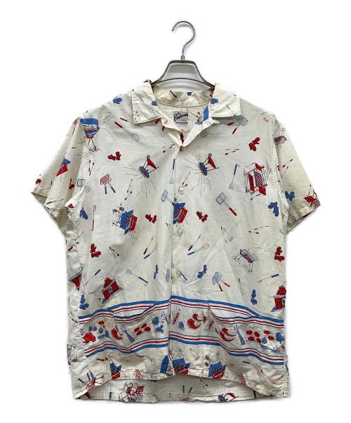 The Barbecuer（ザ バーベキュー）The Barbecuer (ザ バーベキュー) 60s オープンカラーシャツ アイボリー サイズ:16 L 16 1/2の古着・服飾アイテム