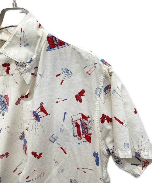 The Barbecuer（ザ バーベキュー）The Barbecuer (ザ バーベキュー) 60s オープンカラーシャツ アイボリー サイズ:16 L 16 1/2の古着・服飾アイテム