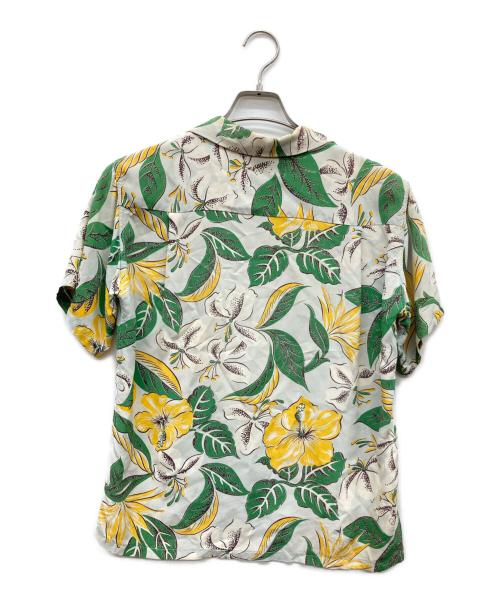 Peters of California（ピーターズ オブ カリフォルニア）Peters of California (ピーターズ オブ カリフォルニア) 40s アロハシャツ ロングポイント アイボリー×グリーン サイズ:14 S 14 1/2の古着・服飾アイテム