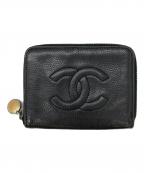 CHANELシャネル）の古着「キャビアスキンキーケース」｜ブラック