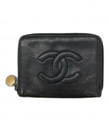 CHANEL（シャネル）の古着「キャビアスキンキーケース」｜ブラック