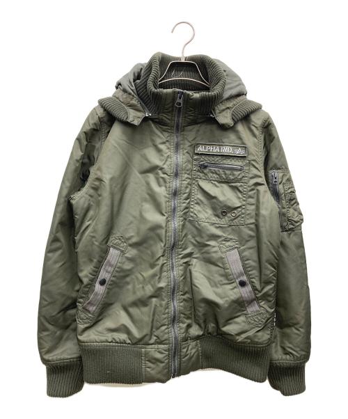 ALPHA（アルファ）ALPHA (アルファ) ミリタリージャケット カーキ サイズ:Ｌの古着・服飾アイテム
