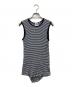 aime tricot by Mauchauffee（エム トリコ バイ モーショッフェ）の古着「ノースリーブボーダーカットソー」｜ホワイト×ブラック