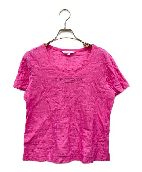 LEONARD SPORT（レオナール スポーツ）LEONARD SPORT (レオナール スポーツ) ラインストーン総柄Tシャツ ピンク サイズ:40の古着・服飾アイテム