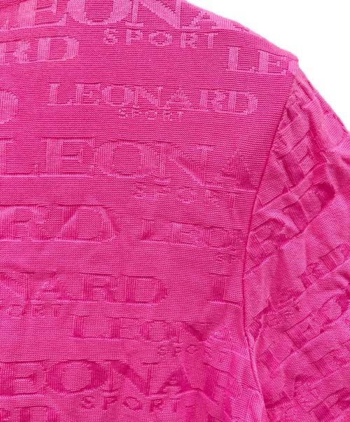 LEONARD SPORT（レオナール スポーツ）LEONARD SPORT (レオナール スポーツ) ラインストーン総柄Tシャツ ピンク サイズ:40の古着・服飾アイテム