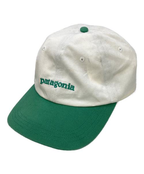 Patagonia（パタゴニア）Patagonia (パタゴニア) ロゴ刺繍キャップ ホワイト×グリーン サイズ:なしの古着・服飾アイテム