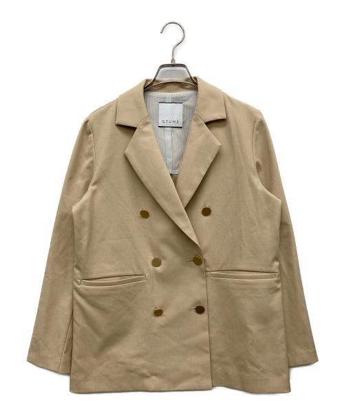 QTUME（クチューム）QTUME (クチューム) ダブル金釦テーラードジャケット ベージュ サイズ:38の古着・服飾アイテム
