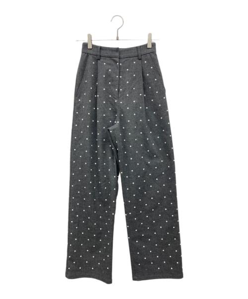 CLANE（クラネ）CLANE (クラネ) パール ドット スラックス パンツ グレーの古着・服飾アイテム