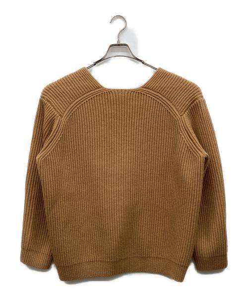 ebure（エブール）EBURE (エブール) V Neck Longsleeve Knit Tops ブラウン サイズ:なしの古着・服飾アイテム