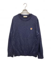 maison kitsune（メゾンキツネ）の古着「クルーネックニット セーター」｜ネイビー