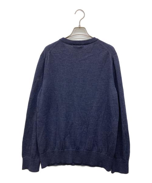 maison kitsune（メゾンキツネ）MAISON KITSUNE (メゾンキツネ) クルーネックニット セーター ネイビー サイズ:Sの古着・服飾アイテム