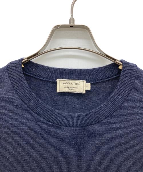 maison kitsune（メゾンキツネ）MAISON KITSUNE (メゾンキツネ) クルーネックニット セーター ネイビー サイズ:Sの古着・服飾アイテム