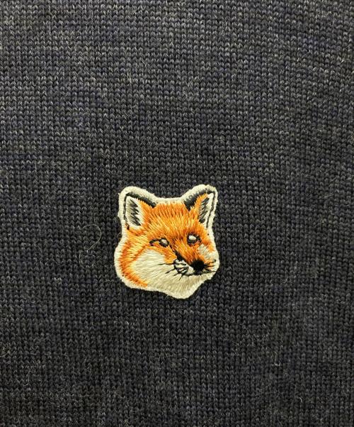 maison kitsune（メゾンキツネ）MAISON KITSUNE (メゾンキツネ) クルーネックニット セーター ネイビー サイズ:Sの古着・服飾アイテム