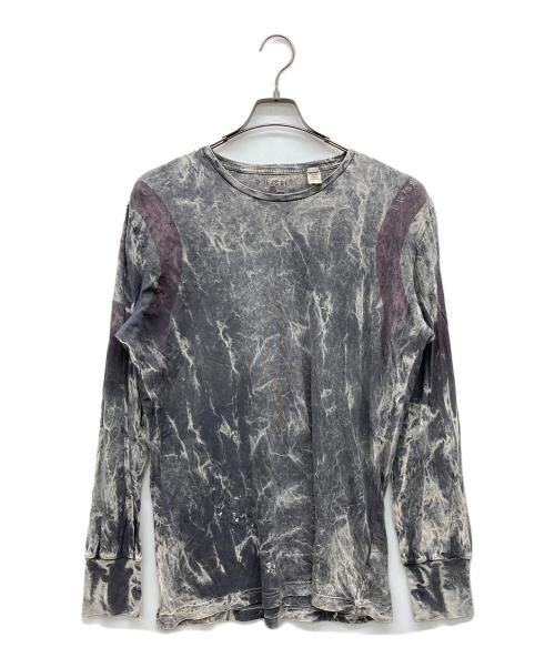 DIESEL（ディーゼル）DIESEL (ディーゼル) 総柄長袖Tシャツ グレー サイズ:XLの古着・服飾アイテム