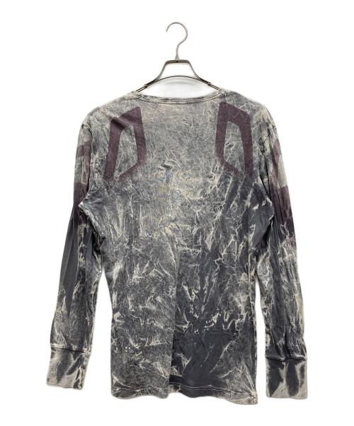DIESEL（ディーゼル）DIESEL (ディーゼル) 総柄長袖Tシャツ グレー サイズ:XLの古着・服飾アイテム