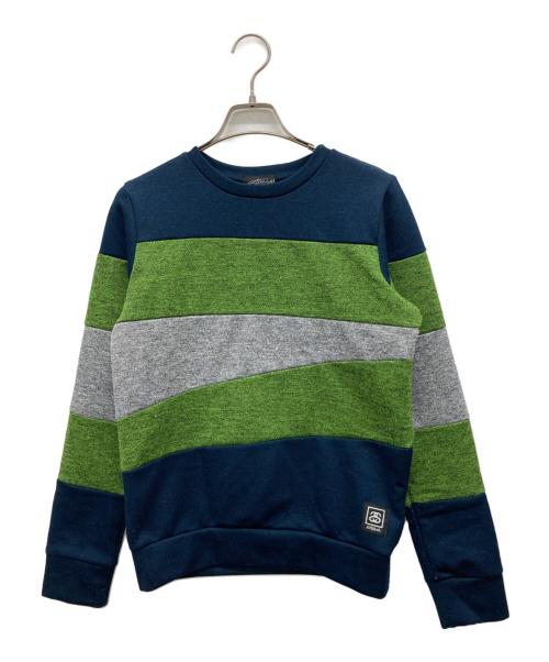 stussy（ステューシー）stussy (ステューシー) マルチカラーニット ネイビー×グリーン サイズ:SMALLの古着・服飾アイテム