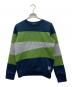 stussy（ステューシー）の古着「マルチカラーニット」｜ネイビー×グリーン